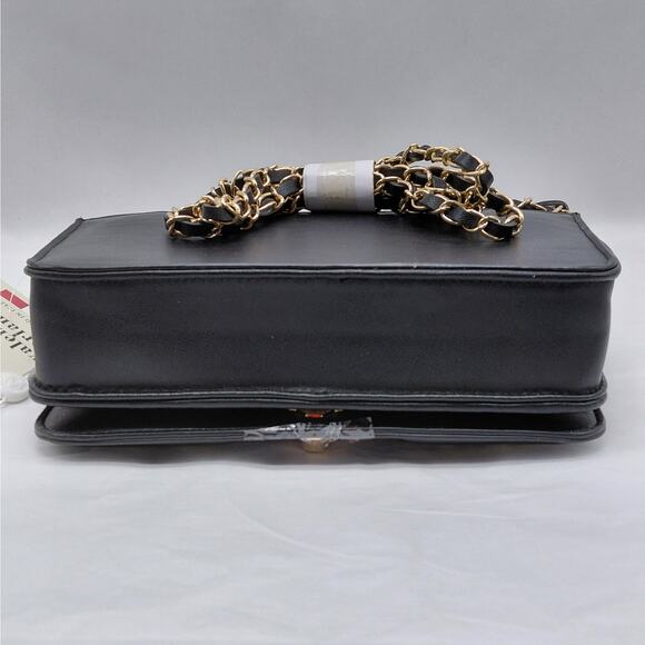 Valentino Orlandi Designer Black Diamond Quilted Crossbody Small Shoulder Bag - Picture 7 of 15